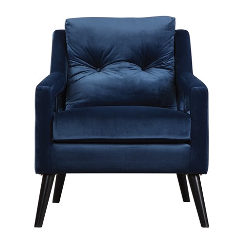 Uttermost O'Brien Blue Velvet Armchair