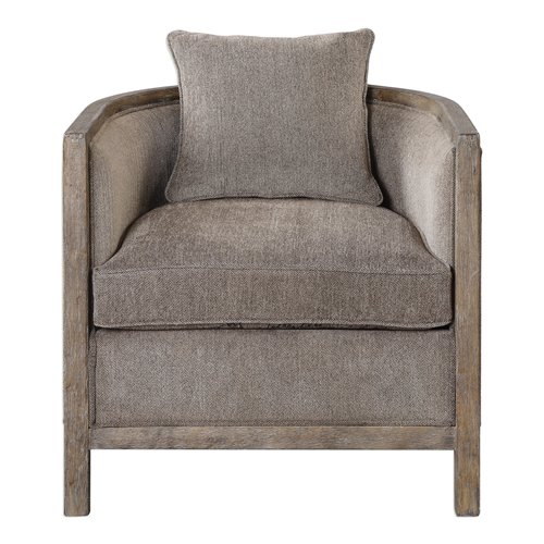 Uttermost Viaggio Gray Chenille Accent Chair