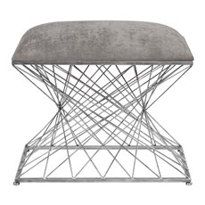 Uttermost Zelia Silver Accent Stool