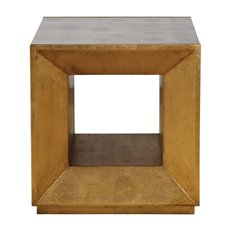 Uttermost Flair Gold Cube Table
