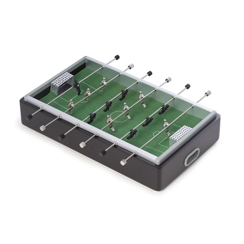Desk Top Aluminum and Mahogany Wood Foosball Game Set