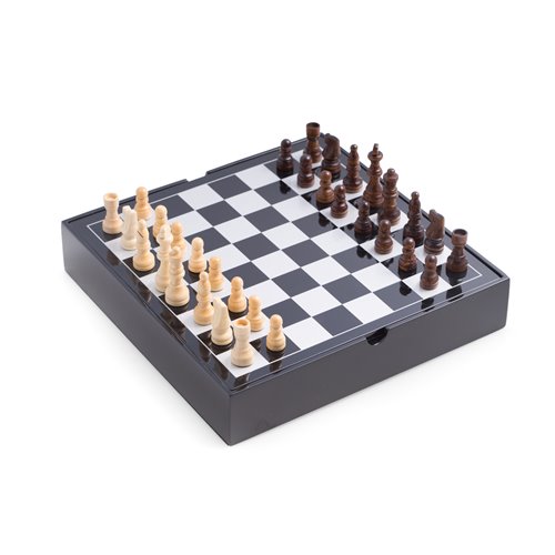 Black Lacquered Wood Multi Game Set