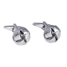 Rhodium Plated Cufflinks with Classic 'Knot' Design