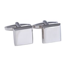 Rhodium Plated Square Cufflinks