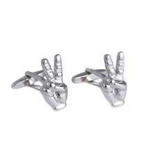 Rhodium Plated with Victory Cufflinks