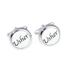 Rhodium Plated Cufflinks Usher Design