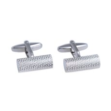 Rhodium Plated Cufflinks Round Bar