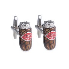 Rhodium Plated Cufflinks with Cigar design