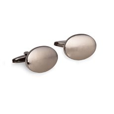 Gunmetal Finished Oval Cufflinks