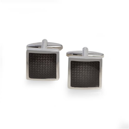 Carbon Fiber Rhodium Plated Cufflinks
