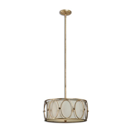 Uttermost Ovala 3 Light Gold Drum Pendant