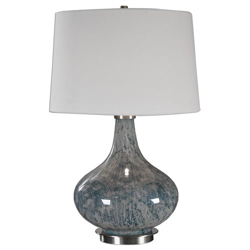 Uttermost Celinda Blue Gray Glass Lamp