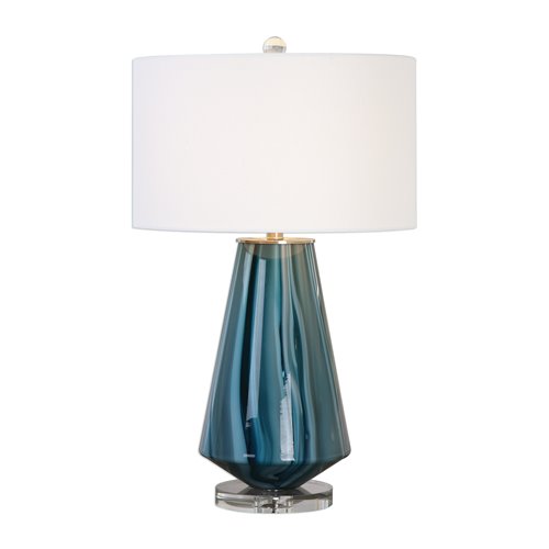 Uttermost Pescara Teal-Gray Glass Lamp
