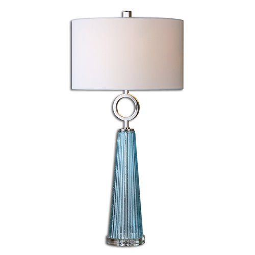 Uttermost Navier Blue Glass Table Lamp