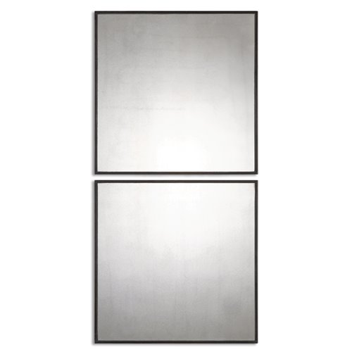 Uttermost Matty Antiqued Square Mirrors, S/2