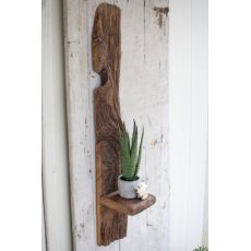 Tall Recycled Wood Wall Shelf