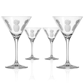 PINEAPPLE 10OZ MARTINI COCKTAIL GLASS | SET OF 4