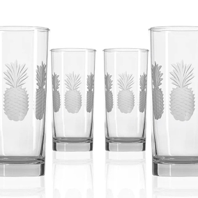 PINEAPPLE 15OZ COOLER HIGHBALL COCKTAIL GLASS | SET OF 4