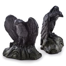 Resin Cast Eagle Bookends with Antique Gold and Patina Finish