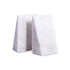 White Marble Wedge Bookends
