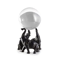 Cast Metal Elephant Ball Holder with Patina Finish