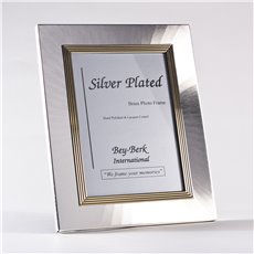 Silver and Brass 4x6 Picture Frame with Easel Back