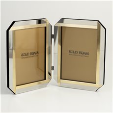 Silver and Brass Double 3 1/2x5 Picture Frame