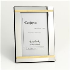 Silver and Brass 4x6 Picture Frame with Easel Back