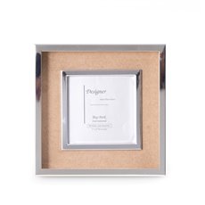 Silver Plated and Sand Suede 3x3 Picture Frame with Easel Back