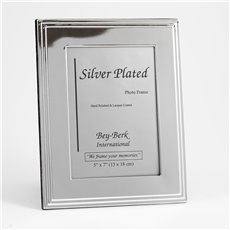 Silver Plated 5x7 Picture Frame with Easel Back