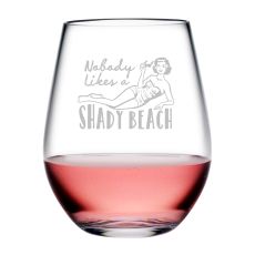 Shady Beach Tritan Stemless Wine Tumblers, S/4