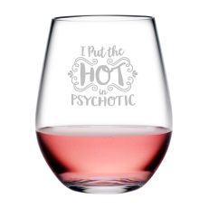 Psychotic Tritan Stemless Wine Tumblers, S/5