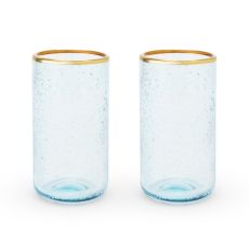 Seaside: Aqua Bubble Glass Tumbler Set by Twine