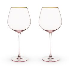 Rose Crystal Red Wine Glass Set by Twine