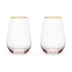 Rose Crystal Stemless Wine Glass Set by Twine