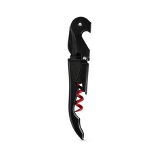 Truetap Double-Hinged Corkscrew in Matte Black with Red Wo
