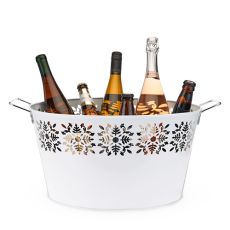 Oslo White Galvanized Ice Tub by Twine