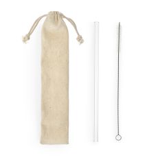 Clear Glass Straw Set by Twine