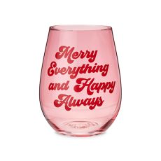 Merry Everything Stemless Wine Glass by Blush