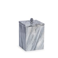 Marble Bath Canister with Lid in Cloud Grey