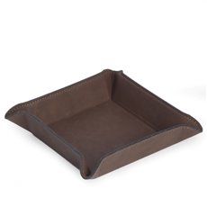 Square Valet in Rustic Brown Leatherette