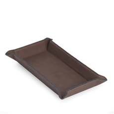 Rectangular Valet in Rustic Brown Leatherette