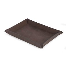 Large Rectangular Valet in Rustic Brown Leatherette
