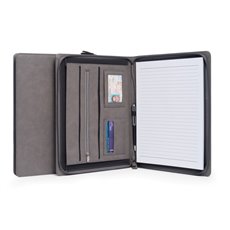 Multi Compartment Business Padfolio / Portfolio with Zipper Closure in Grey