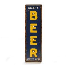 Craft Beer Metal Sign, LED Lighted, Wall Mountable