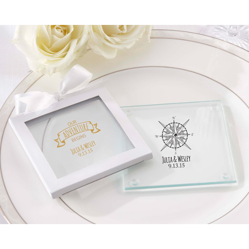 Personalized Glass Coaster Wedding Favors (set of 36)