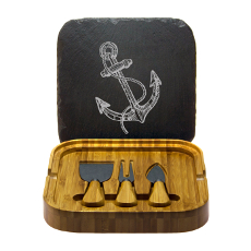 Vintage Anchor Square Cheese Set W/Tools