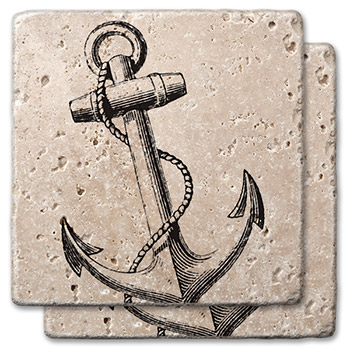 Anchor Stone Coasters (set of 2)