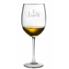 Personalized Anchor Stemmed Wine Glass Set