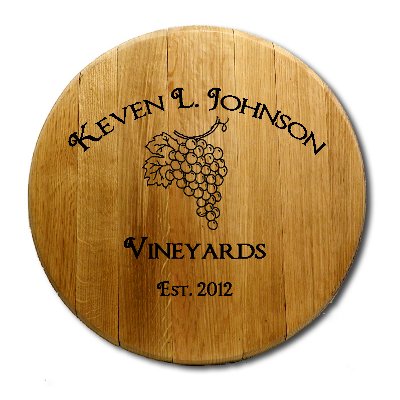 Custom Barrel Head Wall Mount with Grapes